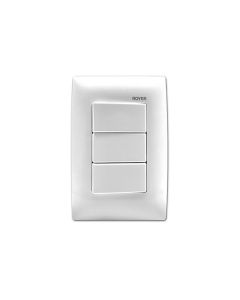 Interruptor Sencillo con Placa 3 Módulos