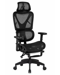 Silla Ejecutiva CLK Ergon&oacute;mica de Malla Negra con Cabecera Ajustable