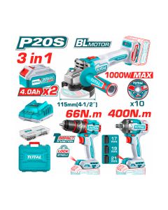 Combo Total Pistola de Impacto + Taladro + Esmeriladora​