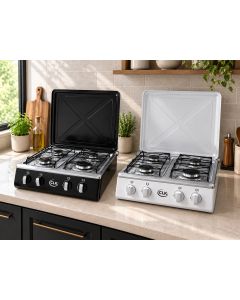 Plantilla Gas CLK 4 Quemadores Blanco, Negro