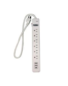 Regleta 6 Enchufes + 2 USB A+1 USB C 