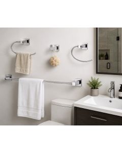 Juego de Accesorios para Baño Cuadrada 4 Piezas 