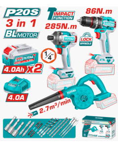 Combo Taladro + Desatornillador + Sopladora 