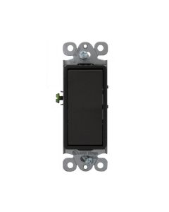 Interruptor Triple Decorativo  Negro 15 Amperios 