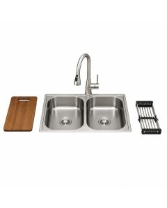 Combo Fregadero + Grifo + Cesta Ajust + Tabla 