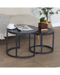 Set 2 Mesas CLK&nbsp;Redonda Negra