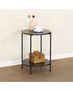 Mesa Centro CLK&nbsp;Redonda Negra 2 Niveles